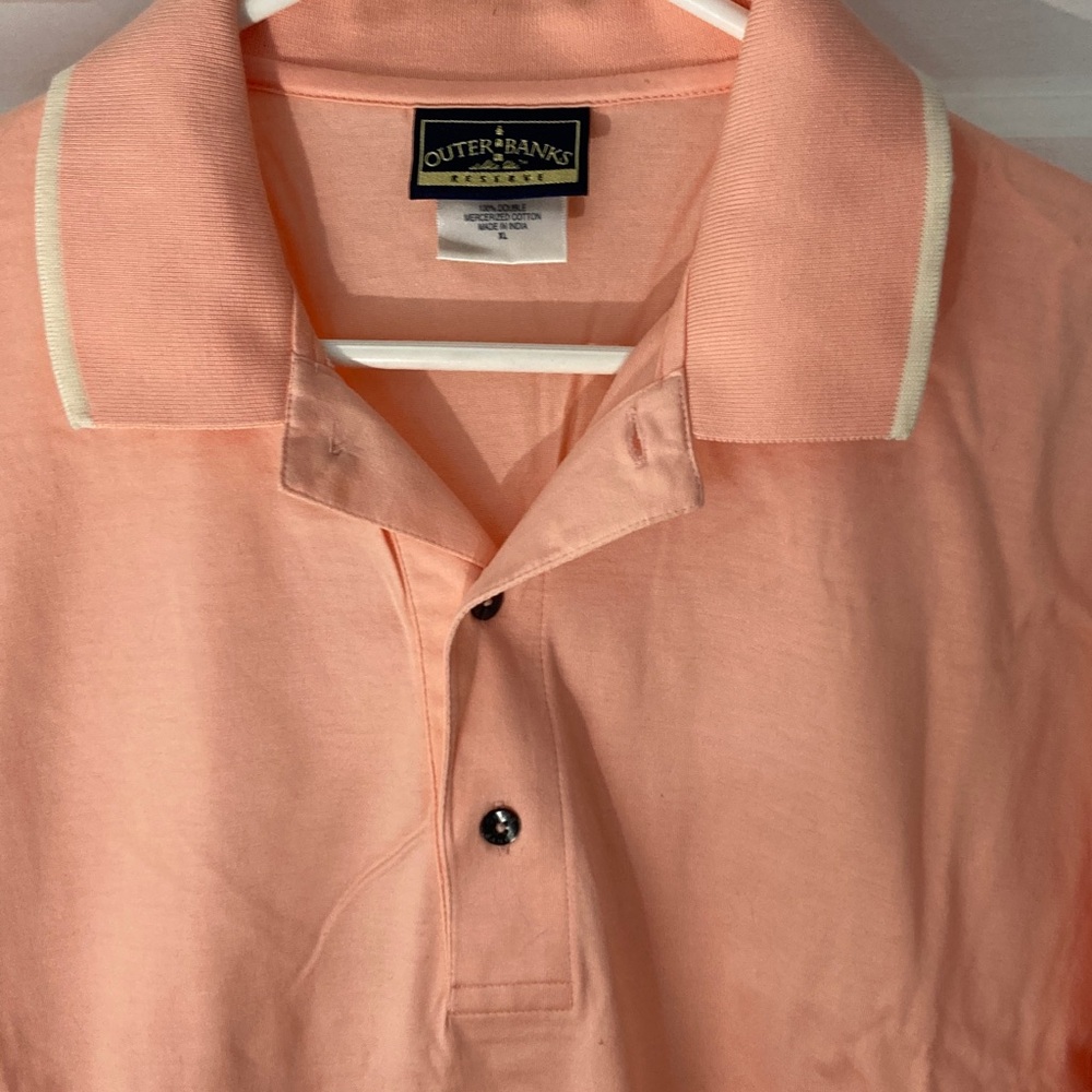 Outer Banks Men's Polo Golf Shirt in Soft 

Coral Peach like new